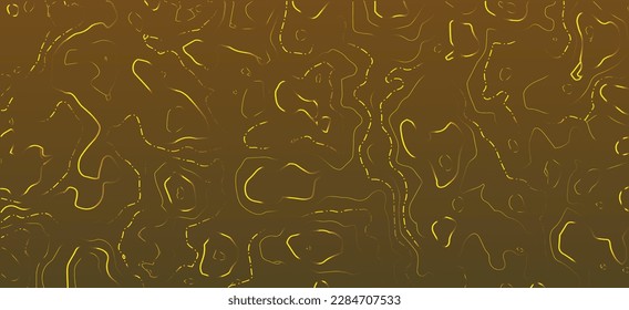 Altura del contorno del mapa topográfico estilizado en líneas y contornos. El concepto de esquema geográfico condicional y la trayectoria del terreno. Tamaño ultra amplio. Ilustración vectorial.