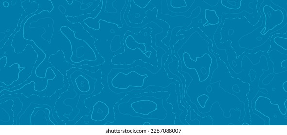 Stylized topographic map outline height in lines and contours. The concept of a conditional geographical scheme and the trajectory of the terrain. Ultra wide size. Vector illustration.