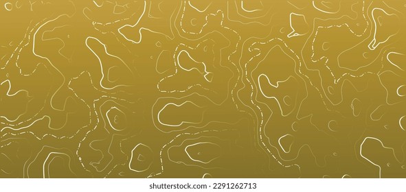 Altura del contorno del mapa topográfico estilizado en líneas y contornos. El concepto de esquema geográfico condicional y la trayectoria del terreno. Tamaño ultra amplio. Ilustración del vector