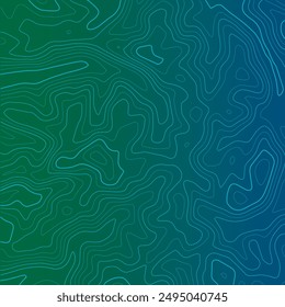 Altura de contorno de mapa topográfico estilizado en líneas y contornos. El concepto de esquema geográfico condicional y la trayectoria del terreno. Tamaño ultra ancho. Ilustración vectorial.