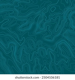 Altura de contorno de mapa topográfico estilizado en líneas y contornos. El concepto de un esquema geográfico condicional y la trayectoria del terreno. Tamaño ultra ancho. Ilustración vectorial.