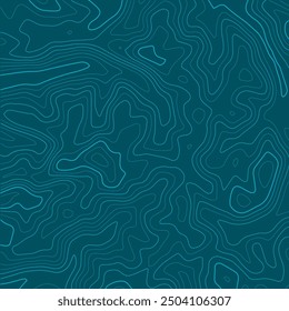 Stylized topographic map outline height in lines and contours. The concept of a conditional geographical scheme and the trajectory of the terrain. Ultra wide size. Vector illustration.