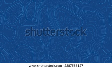 Stylized topographic map outline height in lines and contours. The concept of a conditional geographical scheme and the trajectory of the terrain. Ultra wide size. Vector illustration.