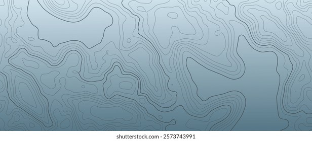 Stylized topographic vector map. Geographical line of mountainous relief. Abstract line contour map of mountainous area.