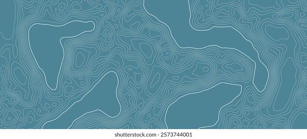 Stylized topographic vector map. Geographical line of mountainous relief. Abstract line contour map of mountainous area.