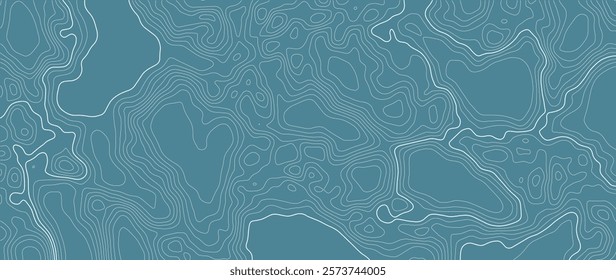 Stylized topographic vector map. Geographical line of mountainous relief. Abstract line contour map of mountainous area.