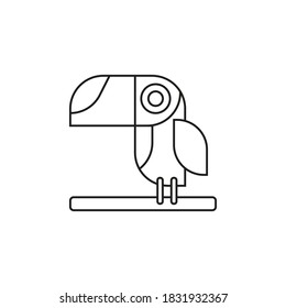 Ilustración vectorial de logotipo táctil estilizada. Forma de pájaro simplificada. Formularios esbozados