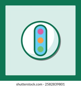 Stylized Traffic Light Icon Design Element