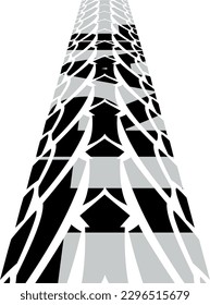 forma estilizada de "rastro" en el neumático de impresiones de forma