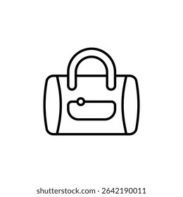 Stylized Travel Bag Outline Illustration On Transparent Background