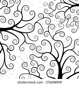  Stylized tree branches  on a white background.