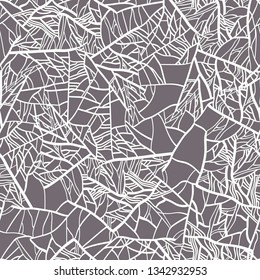 Stylized tree branches. Through the branches you can see the sky. Graphic ornament. Seamless pattern.Vector

