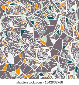 Stylized tree branches. Through the branches you can see the sky. Graphic ornament. Seamless pattern.Vector

