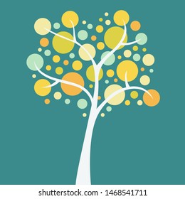 Stylized tree with circles illustration vector