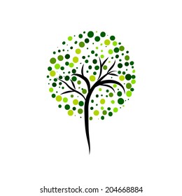 stylized tree of circles. Vector 