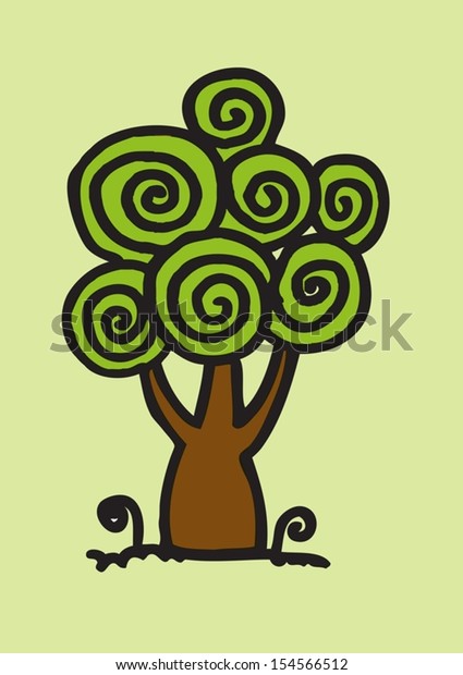 Stylized Tree Design Stock Vector (Royalty Free) 154566512 | Shutterstock