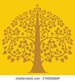 bodhi doré. arbre de la tradition thaïlandaise, illustration vectorielle