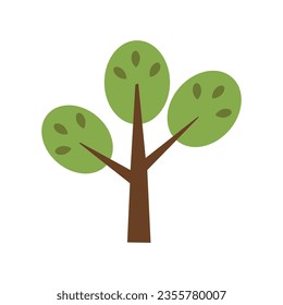 Stylized tree in flat style. Vector illustration.