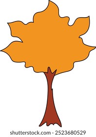 Stylized tree illustration. Vector design element.