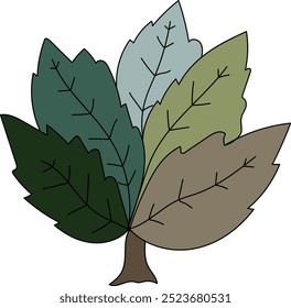 Stylized tree illustration. Vector design element.