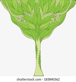 Stylized tree isolated on white. Vector element for your design