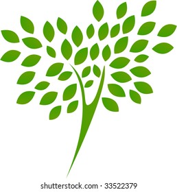 Stylized tree isolated on white