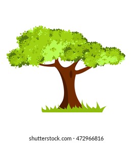 Stilvoller Baum einzeln auf weißem Hintergrund. Gut für Logotype. Vektorgrafik