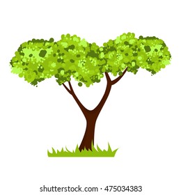 Árbol estilizado aislado sobre fondo blanco. Bueno para el logotipo. Ilustración del vector