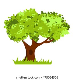 Stylized tree isolated on white background. Good for logotype. Vector illustration