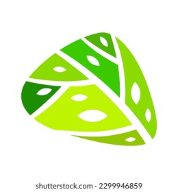 Stylized tree with leaves. Illustration or concept for emblem and design.