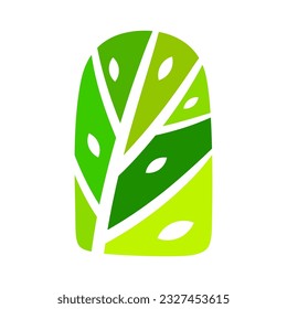 Stylized tree with leaves. Illustration or concept for emblem and design.