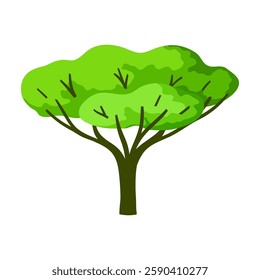 Stylized tree with leaves. Natural summer or spring image.