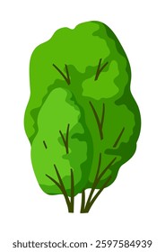 Stylized tree with leaves. Natural summer or spring image.