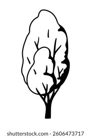 Stylized tree with leaves. Natural summer or spring image.