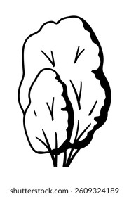 Stylized tree with leaves. Natural summer or spring image.