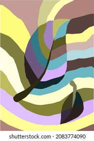 Stylized tree leves on an abstract background