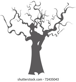 stylized tree with its long twisted branches