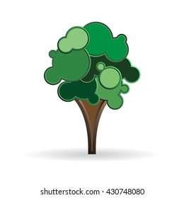 Stylized tree on white background. Vector illustration