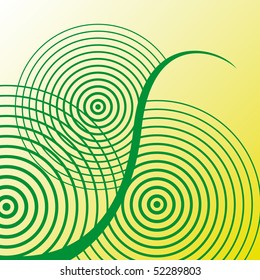 Stylized tree on yellow background