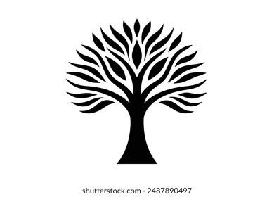 stylized tree silhouette vector illustration