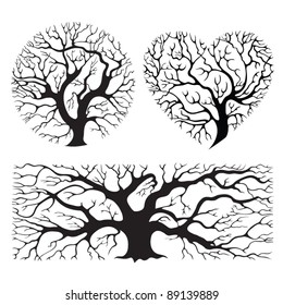 Stylized tree silhouettes