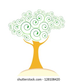 Stylized tree with spiral branches