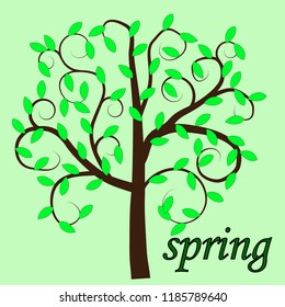 Stylized tree in the spring season
