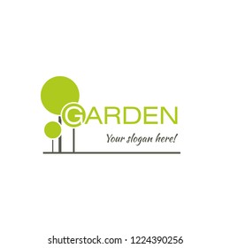 Stylized tree. Template for garden logo