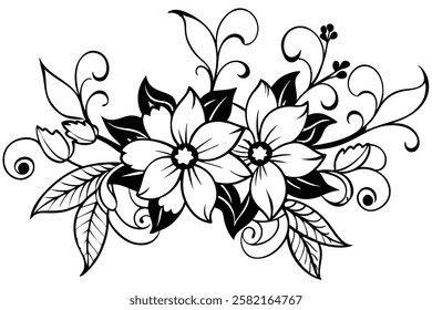 stylized tree with a thick trunk and a canopy filled with intricate floral patterns