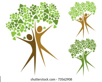Stylized trees in the form of human figures- the concept of ecology