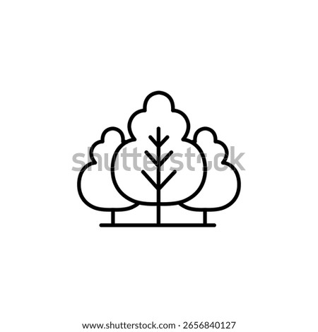 Stylized Trees Icon With Simple Line Art And Transparent Backdrop