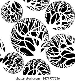 Stylized trees seamless pattern. Vector illustration
