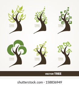 stylized trees. Vector illustration