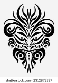 Stylized tribal tattoo design element, bringing a sense of raw energy, spirituality, and ancestral heritage to your creative projects